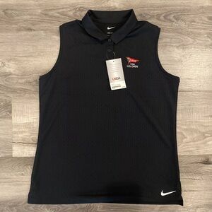 LACC Golf 123rd US Open NWT - Ladies Nike Dri-fit Black Tank Top Polo - Size L